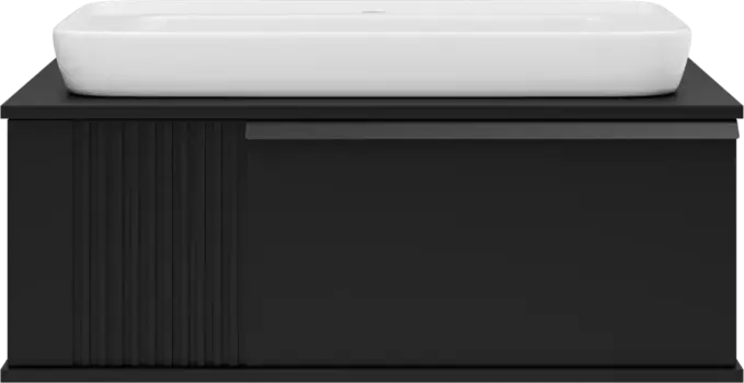 Тумба под раковину Brevita Savoy SAV-09090-0301Я 90 см, подвесная, со столешницей, черный матовый