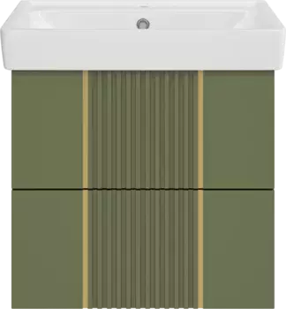 Тумба под раковину Brevita Vega VEG-09060-0802Я 54,8 см, подвесная, зеленый матовый
