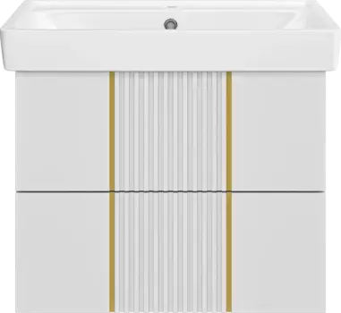 Тумба под раковину Brevita Vega VEG-09070-0102Я 63,8 см, подвесная, белый матовый