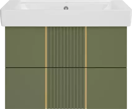 Тумба под раковину Brevita Vega VEG-09080-0802Я 73,6 см, подвесная, зеленый матовый