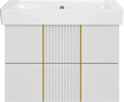 Тумба под раковину Brevita Vega VEG-09080-0102Я 73,6 см, подвесная, белый матовый