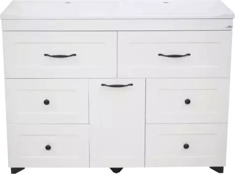 Тумба под раковину Misty Дуэт П-Ду011206я01-1 118,5 см, напольная, с бельевой корзиной, белый матовый