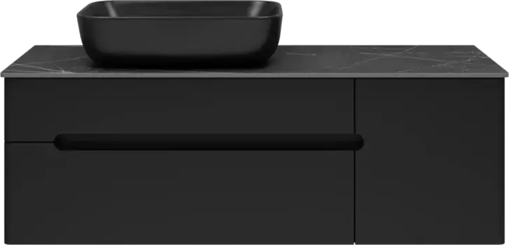 Тумба под раковину Misty Роял П-Роя-01120-021П2Я 118,5 см, подвесная, черный матовый