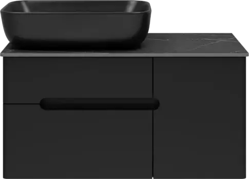 Тумба под раковину Misty Роял П-Роя-01080-021П2Я 78,5 см, подвесная, черный матовый