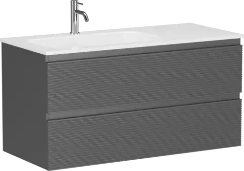 Тумба под раковину Sancos Folk FL100LGS 99,5 см L, подвесная, темно-серый матовый