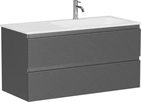 Тумба под раковину Sancos Folk FL100RGS 99,5 см R, подвесная, темно-серый матовый