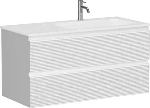 Тумба под раковину Sancos Folk FL100RW 99,5 см R, подвесная, белый матовый