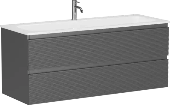 Тумба под раковину Sancos Folk FL120GS 119,5 см, подвесная, темно-серый матовый