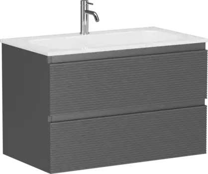Тумба под раковину Sancos Folk FL80GS 79 см, подвесная, темно-серый матовый