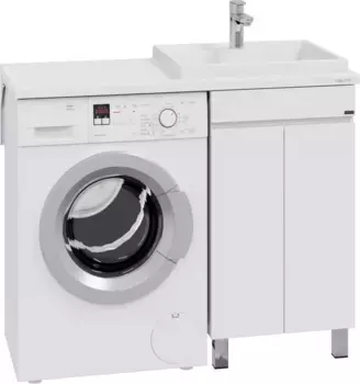 Тумба под раковину Санта Марс 700312 47,4 см, напольная, над стиральной машиной, белый глянец