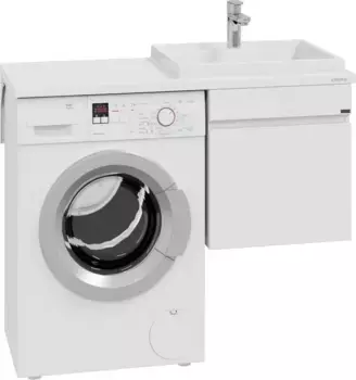Тумба под раковину Санта Марс 700314 47,4 см, подвесная, над стиральной машиной, белый глянец