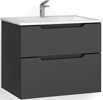 Тумба с раковиной антрацит 76,5 см Jorno Slide Sli.01.75/P/A + 4640021062210