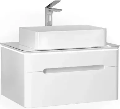 Тумба с раковиной белый 75 см Jorno Shine Shi.01.75/P/W + 0085176