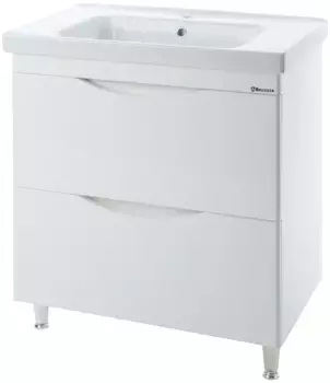 Тумба с раковиной белый глянец 100,5 см Bellezza Санриса 4630117000011 + 4660018641259
