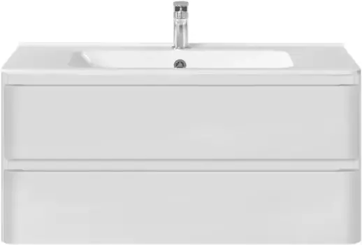 Тумба с раковиной белый глянец 100 см Vincea Vico VMC-2V100GW + VCB-2VP100W