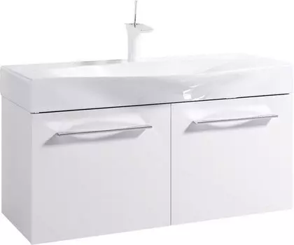 Тумба с раковиной белый глянец 100 см Aqwella 5 Stars Milan SETMil.01.10/W/Ber.10.04.D