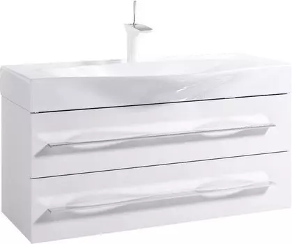 Тумба с раковиной белый глянец 100 см Aqwella 5 Stars Milan SETMil.01.10/2/W/Ber.10.04.D