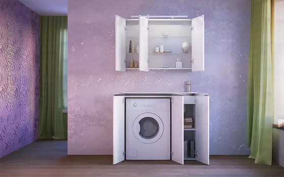 Тумба с раковиной белый глянец 100 см Raval Great GRE01100/N/W/PRT