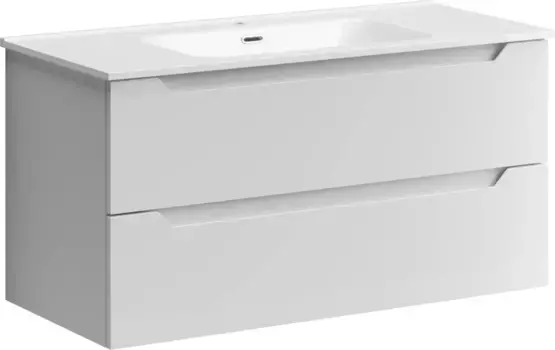 Тумба с раковиной белый глянец 101 см Sancos Norma 2.0 NR2.0100W + CN7003