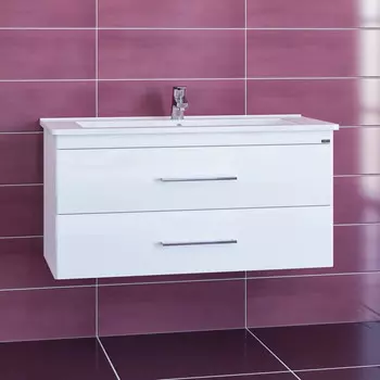 Тумба с раковиной белый глянец 106,5 см Санта Вегас 226034 + OCKAP105