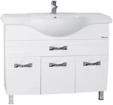 Тумба с раковиной белый глянец 106 см Bellezza Абрис 4639718090018 + 4640021060926