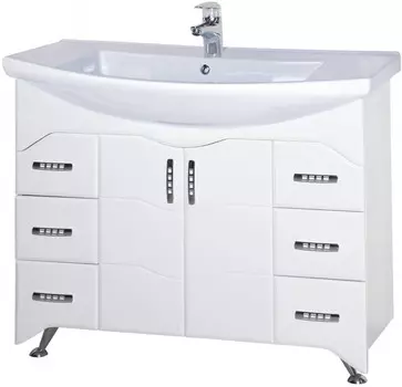 Тумба с раковиной белый глянец 106 см Bellezza Дрея 4631318000015 + 4620008197388