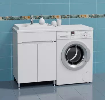 Тумба с раковиной белый глянец 120,8 см Санта Лондон 224033 + 900124 + 900122