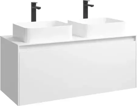 Тумба с раковиной белый глянец 120 см Aqwella 5 Stars Mobi MOB0112W + MOB0712W + 4640021064269 + 4640021064269