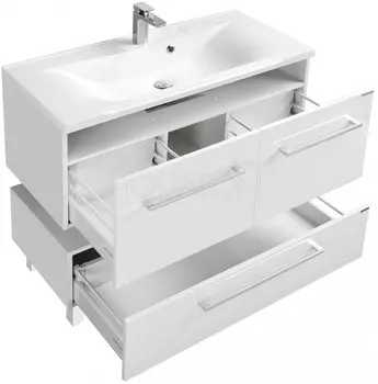 Тумба с раковиной белый глянец 120 см Акватон Мадрид 1A1703K0MA010