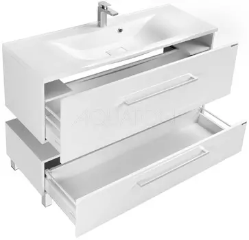 Тумба с раковиной белый глянец 120 см Акватон Мадрид 1A1687K1MA010