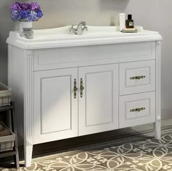 Тумба с раковиной белый глянец 120 см Comforty Палермо 00004142367