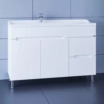 Тумба с раковиной белый глянец 120 см Санта Лондон 224031 + Sirius120