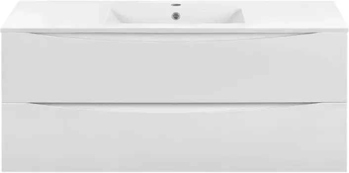 Тумба с раковиной белый глянец 121,5 см Vincea Mia VMC-2MC120GW + VBS-13120