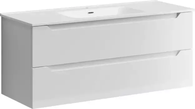 Тумба с раковиной белый глянец 121 см Sancos Norma 2.0 NR2.0120-1W + CN7006