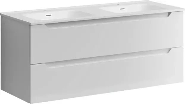 Тумба с раковиной белый глянец 121 см Sancos Norma 2.0 NR2.0120-2W + CN7004