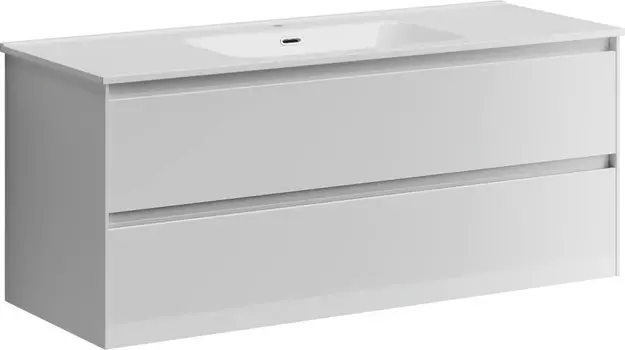Тумба с раковиной белый глянец 121 см Sancos Cento CN120-1W + CN7006