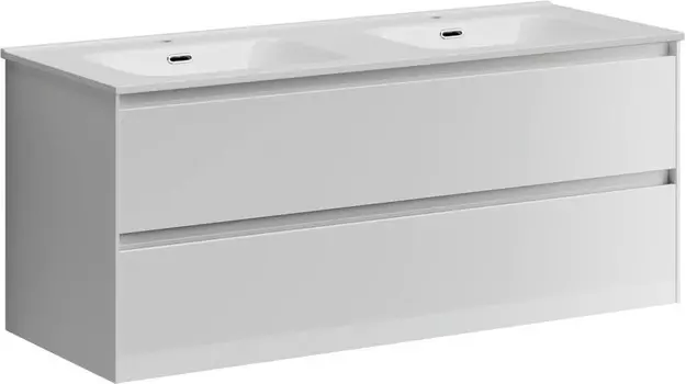 Тумба с раковиной белый глянец 121 см Sancos Cento CN120-2W + CN7004