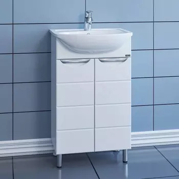 Тумба с раковиной белый глянец 51 см Санта Родос 206021 + YYUT50