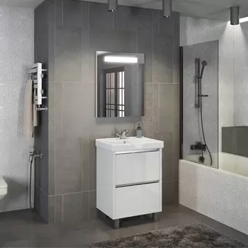 Тумба с раковиной белый глянец 60,5 см Comforty Дублин 00004137134