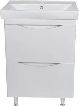 Тумба с раковиной белый глянец 60,5 см Bellezza Санриса 4630109660018 + 4690311076861