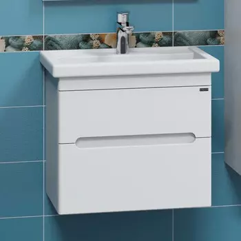 Тумба с раковиной белый глянец 60,5 см Санта Лондон 224035 + FOCTEP60