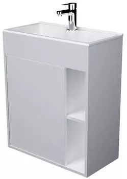 Тумба с раковиной белый глянец 60 см 1Marka Lido У75329