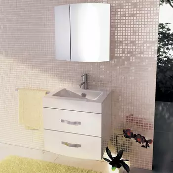 Тумба с раковиной белый глянец 60 см Comforty Лаура 00003129351