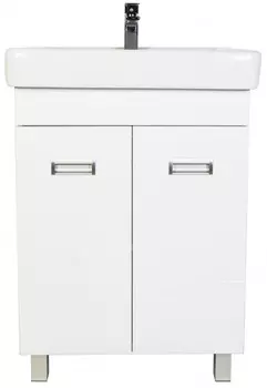 Тумба с раковиной белый глянец 60 см Orange Таис Ta-60TUW+RA