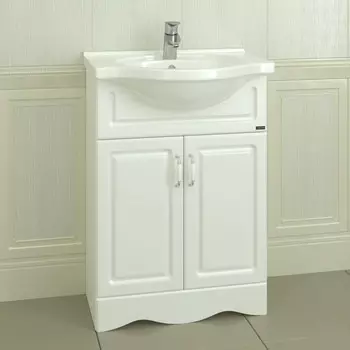 Тумба с раковиной белый глянец 60 см Санта Верона 700112 + CATYPH60