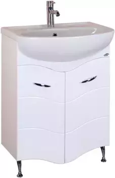 Тумба с раковиной белый глянец 61,5 см Onika Лайн 106043 + 4620008192772