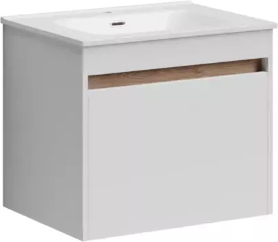 Тумба с раковиной белый глянец 61 см Sancos Smart SM60W + CN7001