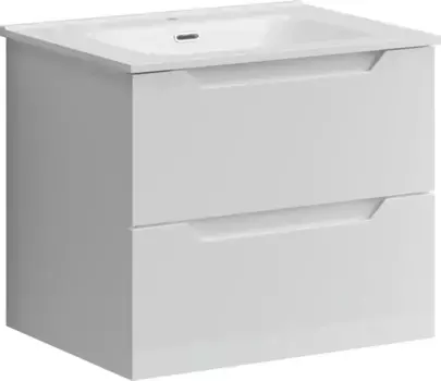 Тумба с раковиной белый глянец 61 см Sancos Norma 2.0 NR2.060W + CN7001