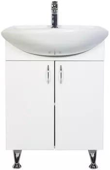 Тумба с раковиной белый глянец 61 см Orange Роса RO-60TUW+RA