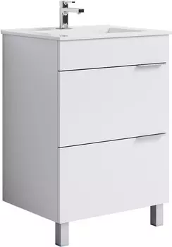 Тумба с раковиной белый глянец 61 см Aqwella Brig Br.01.06/2//W + 27181